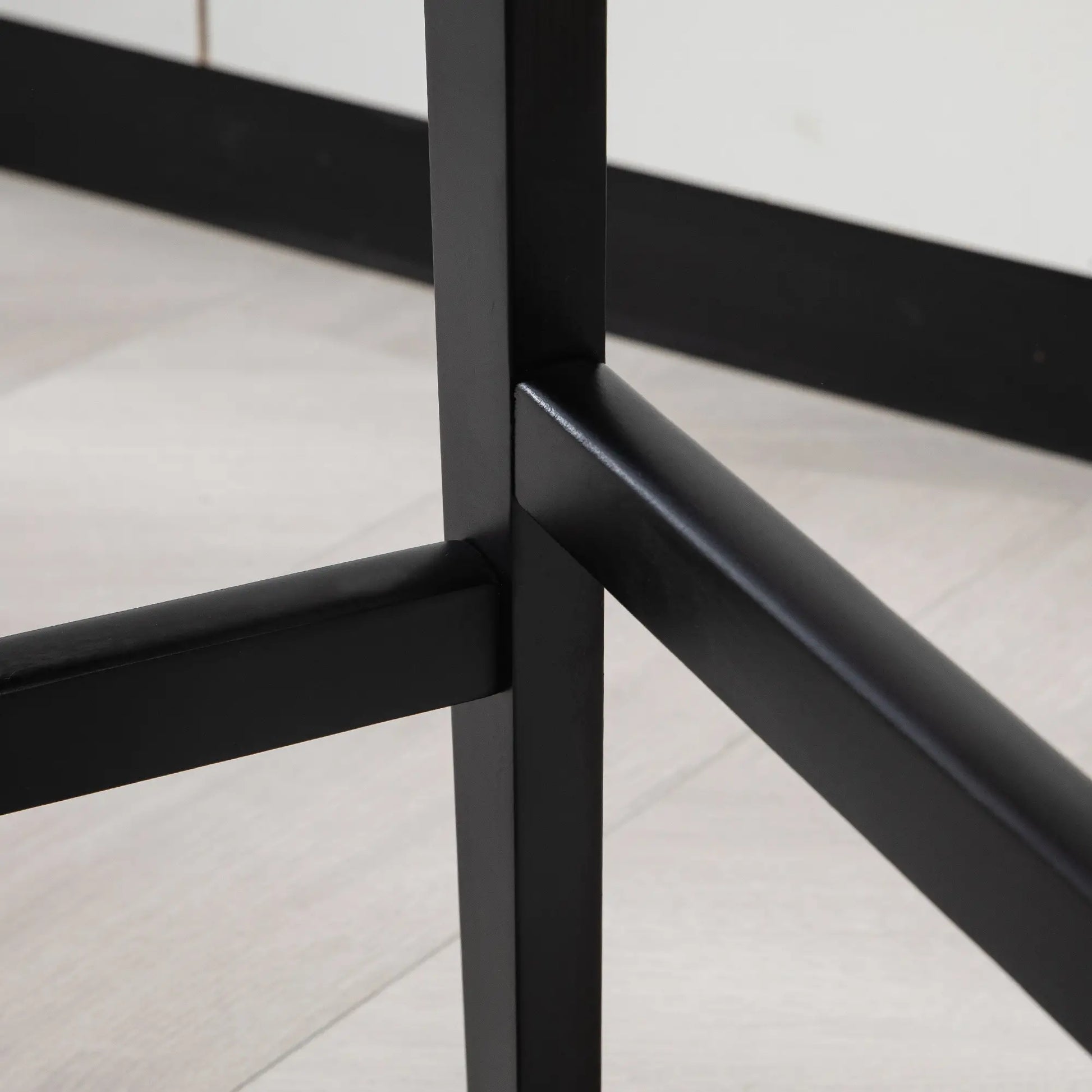 PU Leather Bar Stools Set of 2, Counter Height with Footrest, Solid Wood Legs, Black Bar Stools at Gallery Canada