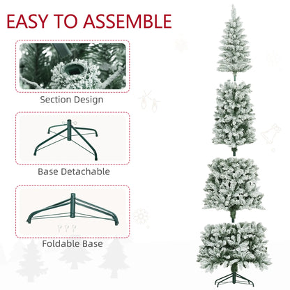 9ft Flocked Pencil Christmas Tree, 1277 Branch Tips, Metal Base Pencil Christmas Trees at Gallery Canada