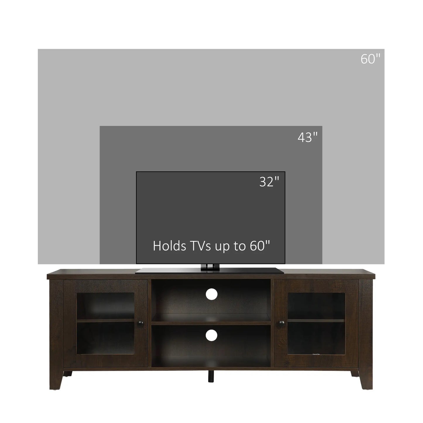 Fireplace TV Stand for 60 Inch TVs, Wood Cabinet with Storage Doors TV Stands at Gallery Canada