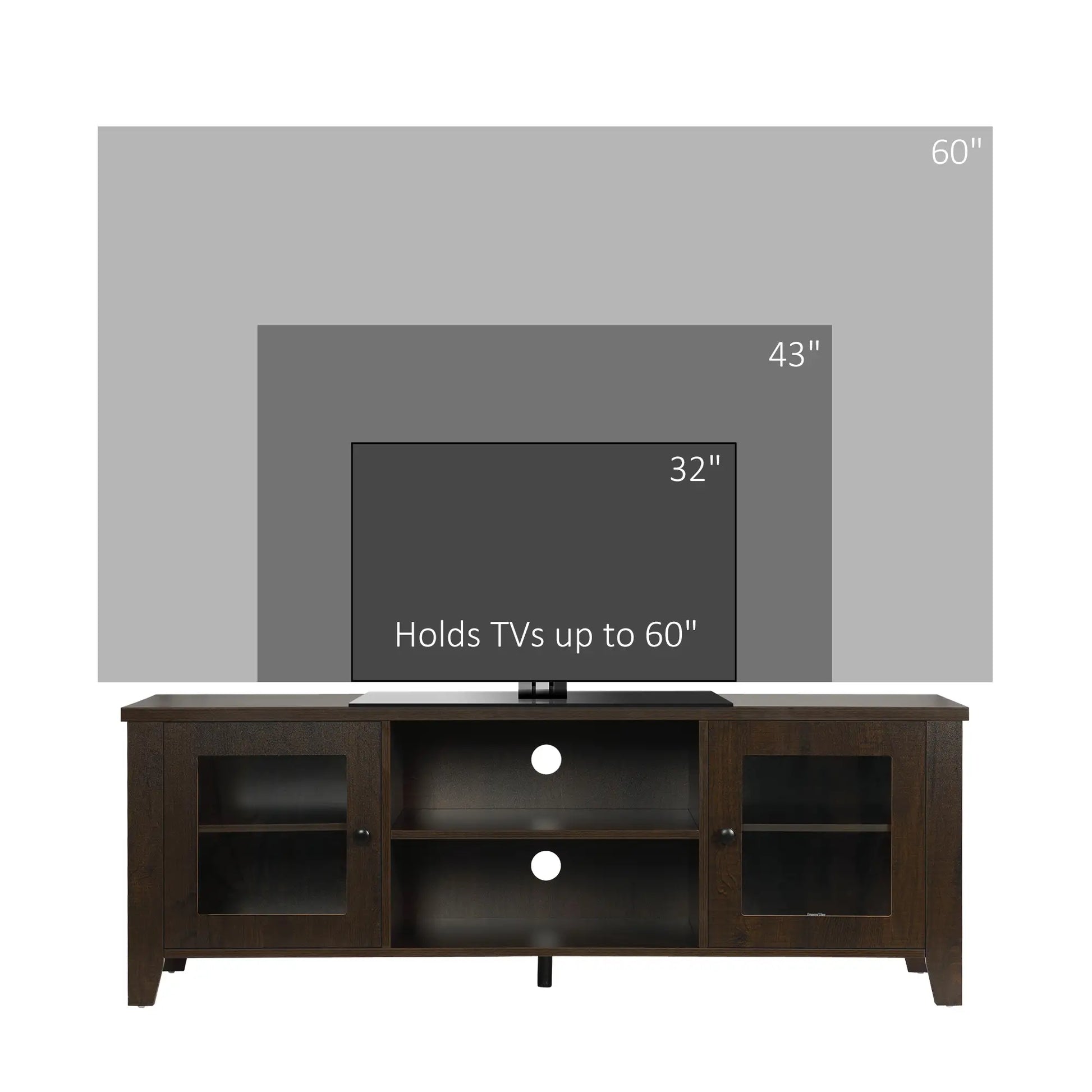 Fireplace TV Stand for 60 Inch TVs, Wood Cabinet with Storage Doors TV Stands at Gallery Canada