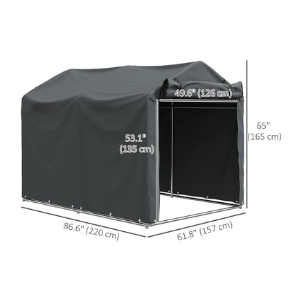 Outdoor Storage Shed, UV Resistant Bike Tent, Roll-up Zipper Door, Dark Grey Sheds at Gallery Canada