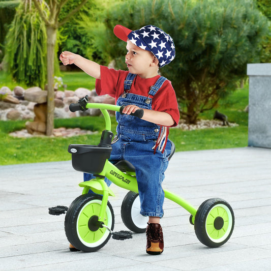 Tricycle for Toddler 2-5 Year Old Girls and Boys, Toddler Bike with Adjustable Seat, Basket, Bell, Green - Gallery Canada