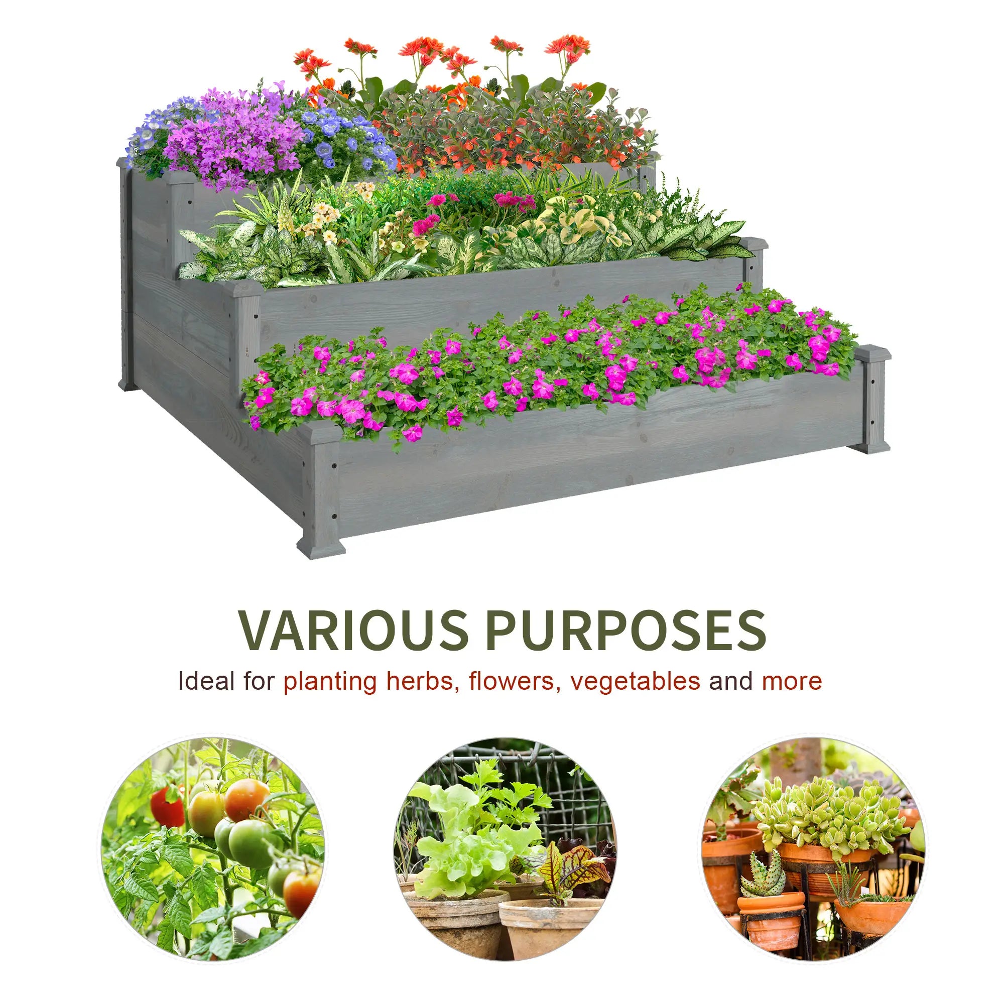 3-Tier Garden Bed Planter Box, 49