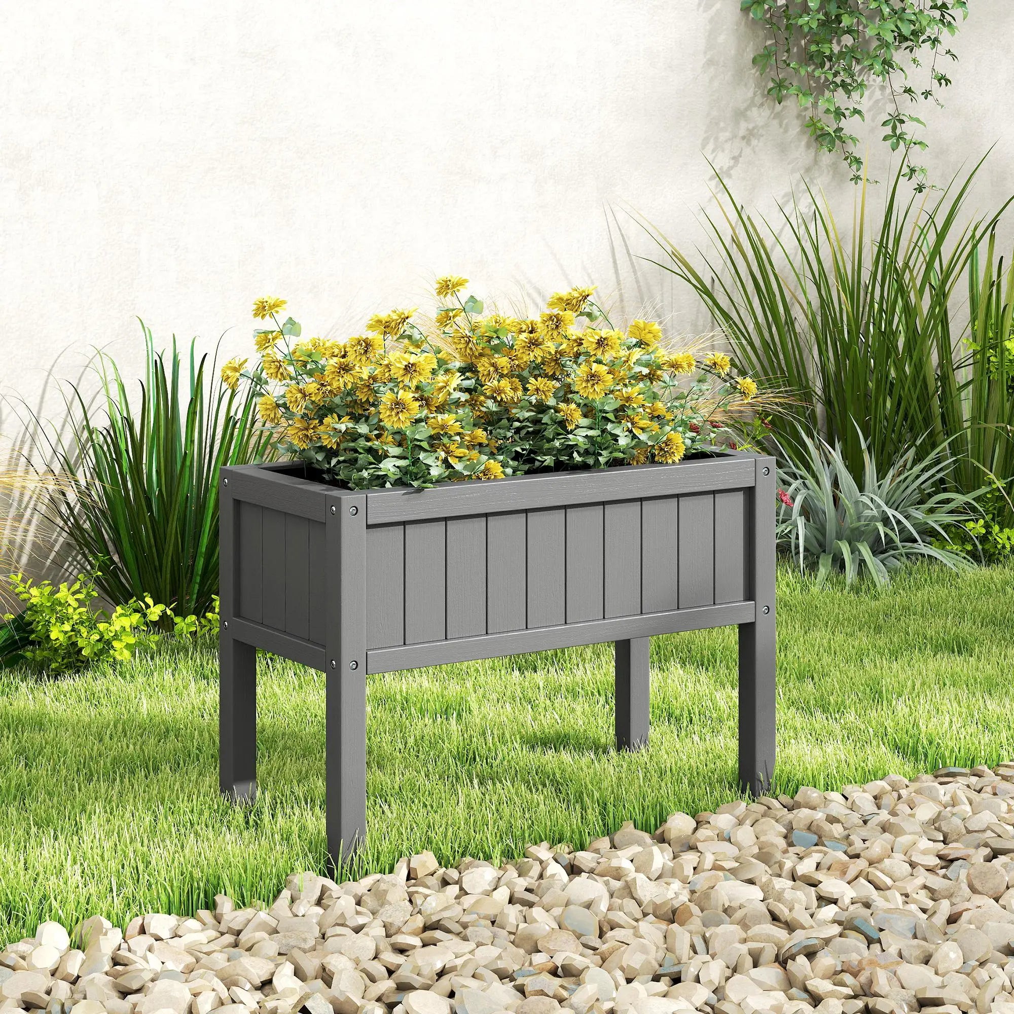 Raised Garden Bed With Legs, HDPE Planter With Drainage Holes Elevated Garden Beds at Gallery Canada