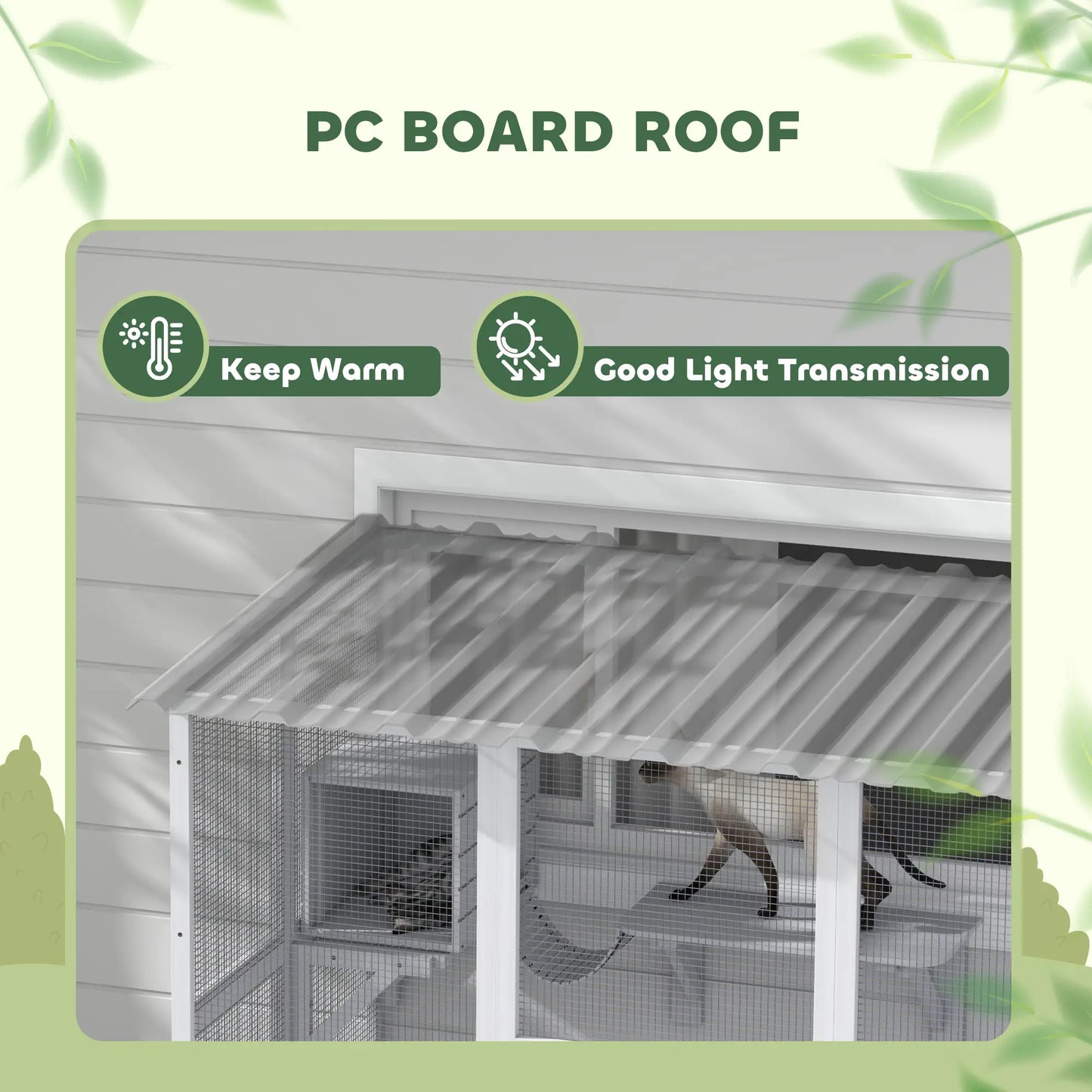 Outdoor Cat Enclosure, Window Box, Weatherproof Roof, Bridge, Resting Box, Platforms, for 2 Kittens, White Outdoor Cat Enclosures at Gallery Canada