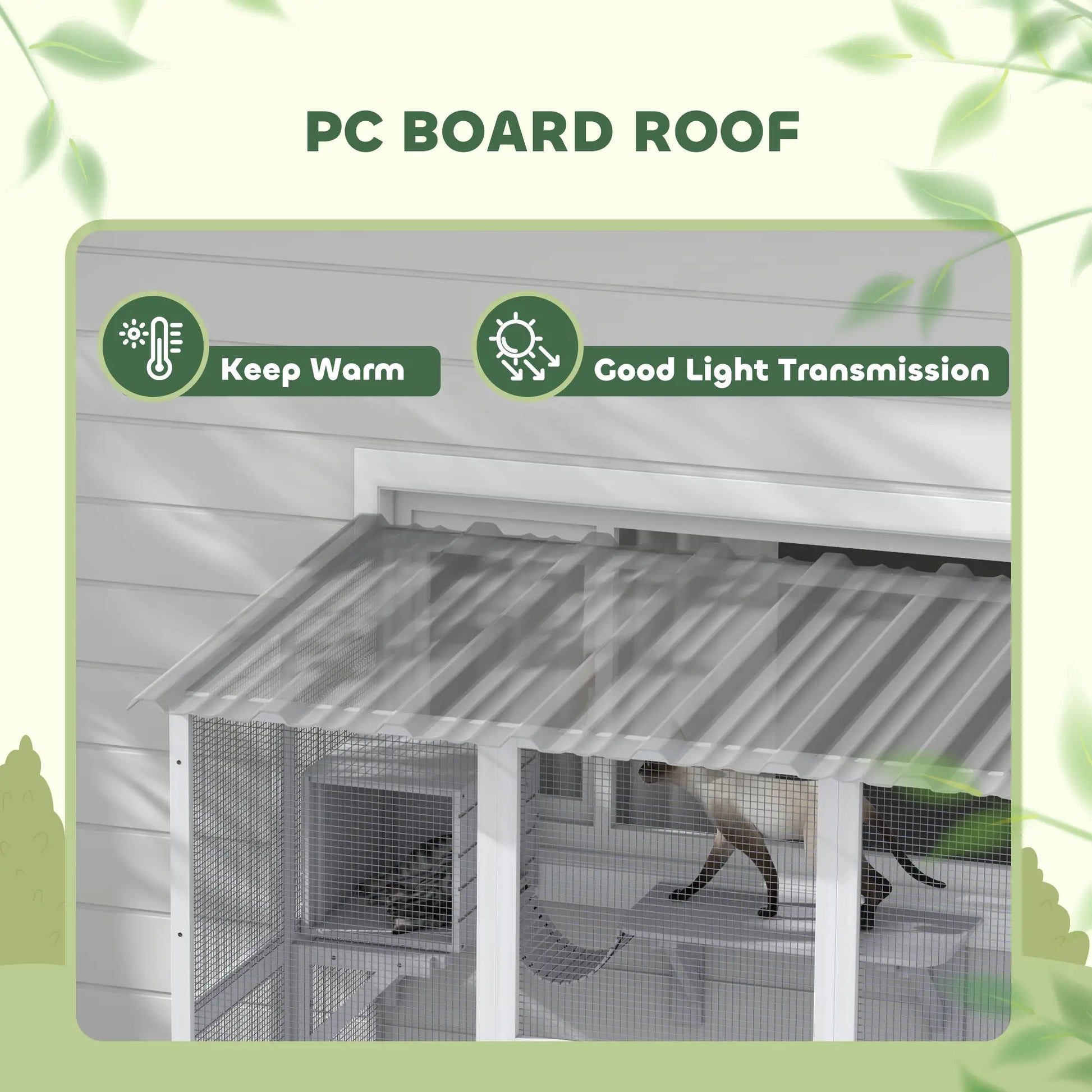 Outdoor Cat Enclosure, Window Box, Weatherproof Roof, Bridge, Resting Box, Platforms, for 2 Kittens, White Outdoor Cat Enclosures at Gallery Canada