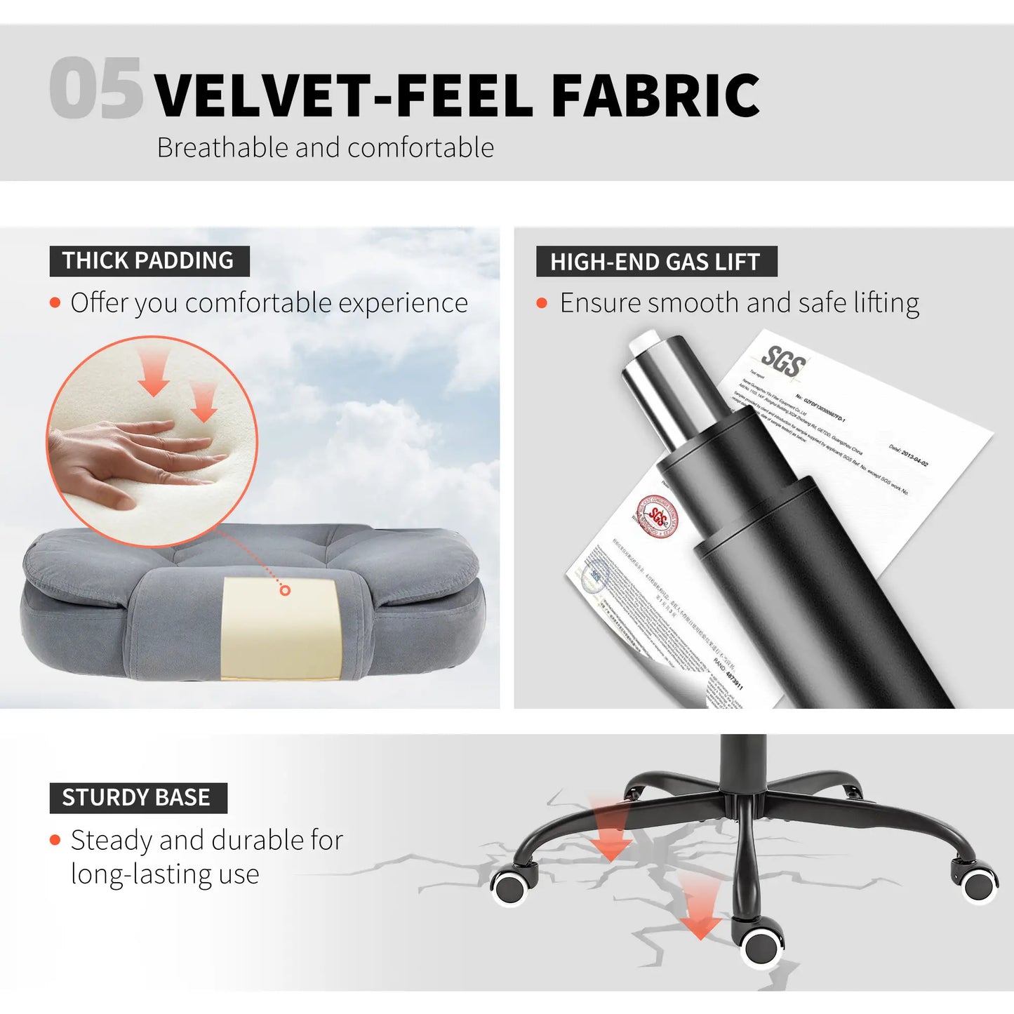 7 Point Vibrating Massage Chair, Reclining Office Chair, Adjustable Height, Grey Massage Chairs at Gallery Canada