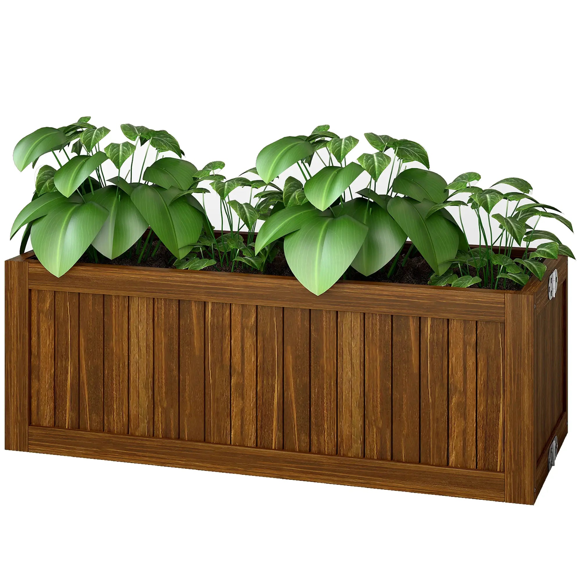 Foldable Elevated Planter Box, Wooden Raised Garden Bed, Carbonized Wooden Planter Boxes at Gallery Canada
