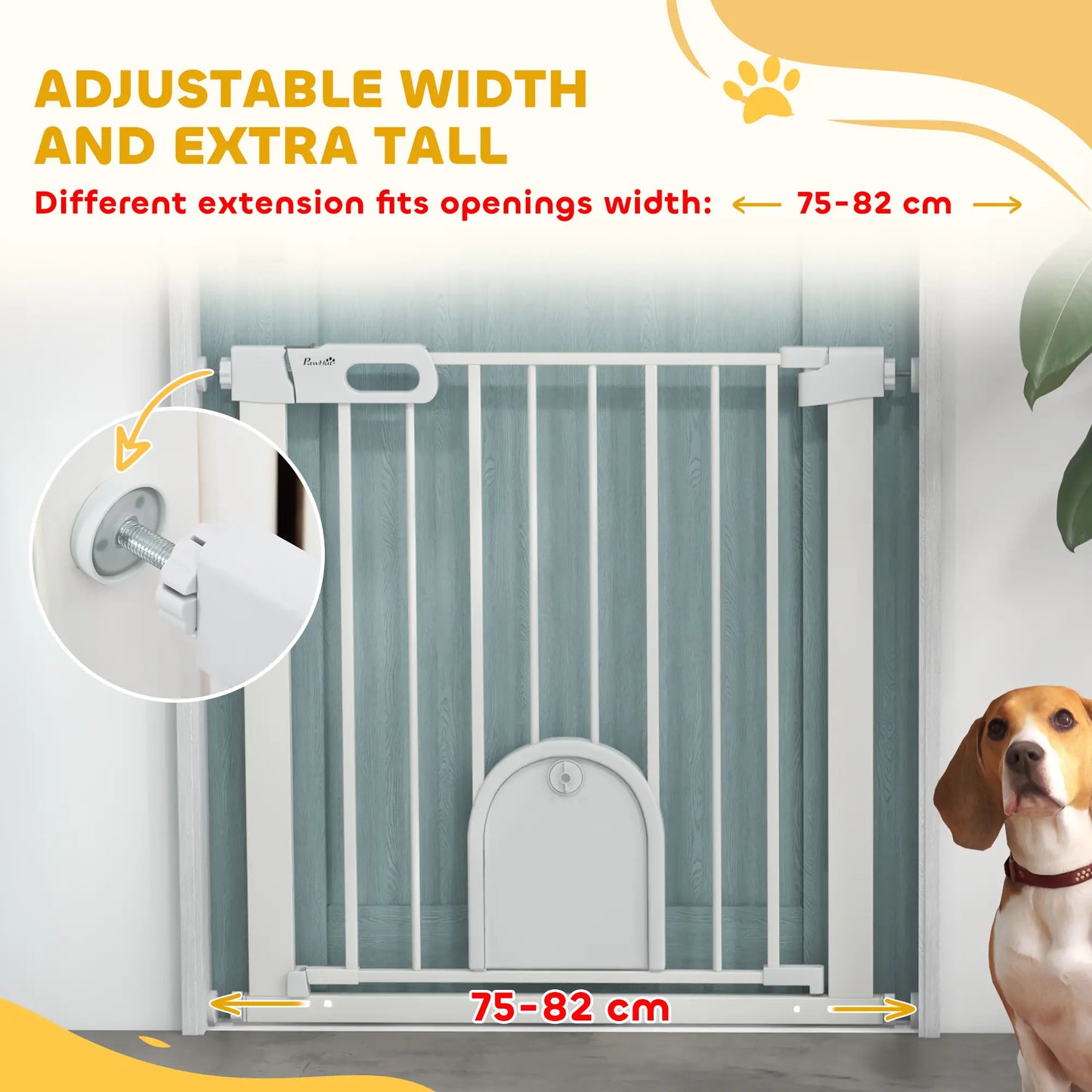 30"-32" Extra Wide Pet Gate, Small Door, 30"H, White Houses, Kennels & Pens at Gallery Canada