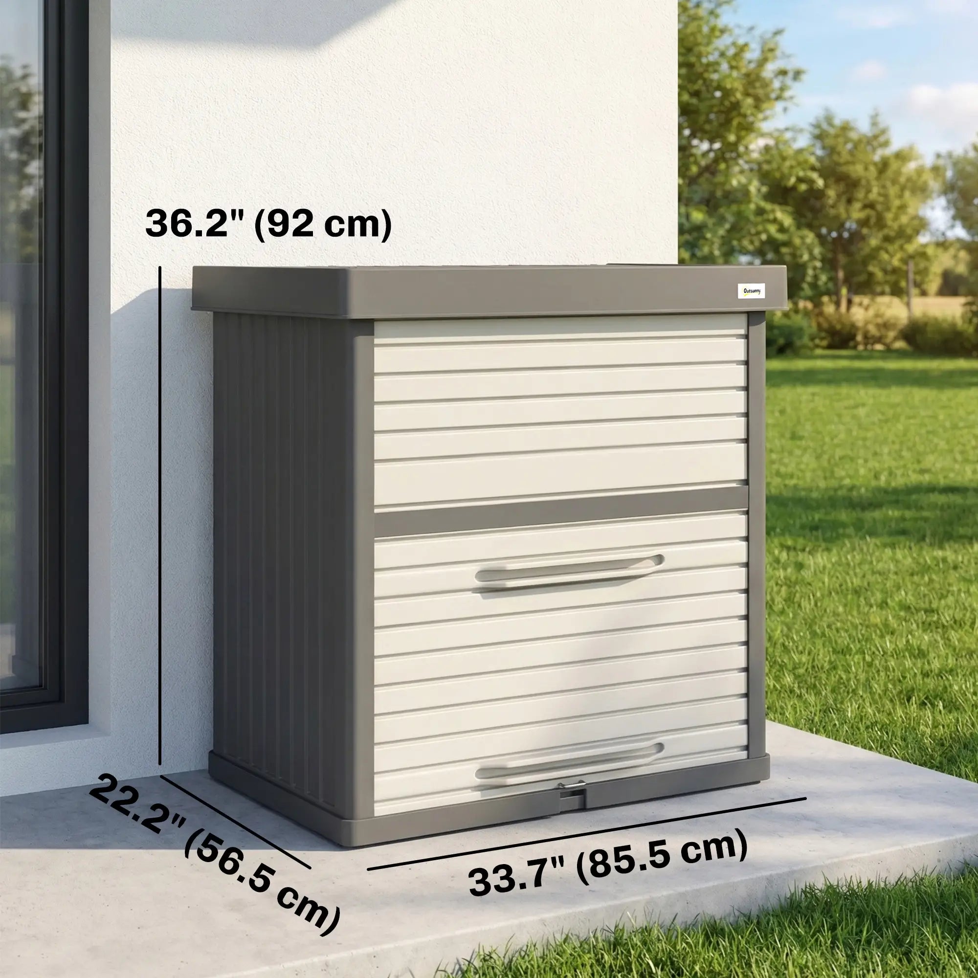 82 Gallon Outdoor Storage Box, Splash Resistant, UV Resistant, Grey Patio Storage Boxes at Gallery Canada
