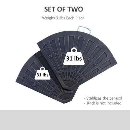 2pc Portable Umbrella Base Weights 61.6lbs, Resin, Flabelliform, Bronze Umbrella Bases at Gallery Canada