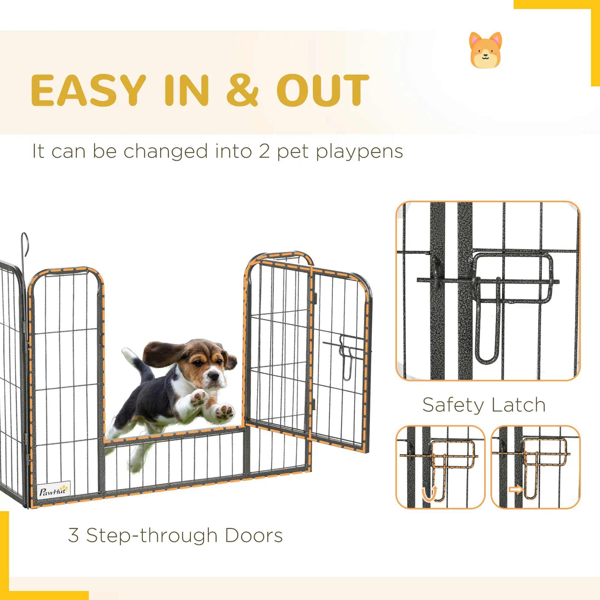 24 Panel 24" Height Dog Playpen, Small Medium Dogs, Grey Houses, Kennels & Pens at Gallery Canada