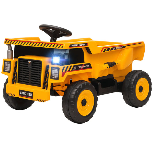 Kids Electric Car, Ride On Dump Truck, 12V, Yellow Toy Excavators Yellow at Gallery Canada