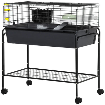 35" Small Animal Cage, Detachable Stand, Water Dispenser, Dark Grey Houses & Habitats Dark Grey at Gallery Canada