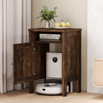 Robot Vacuum Storage Cabinet with Door and Open Shelf for Living Room Bedroom, Brown Cabinets & Chests at Gallery Canada