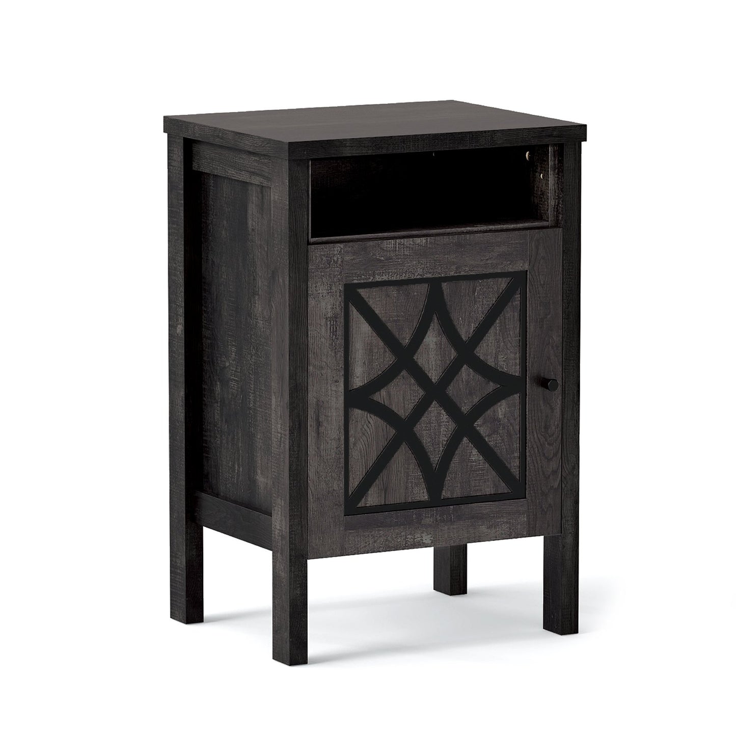 Robot Vacuum Storage Cabinet with Door and Open Shelf for Living Room Bedroom, Dark Gray Cabinets & Chests at Gallery Canada