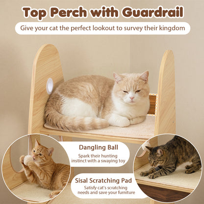 Rocket Cat Tree 47 Inch Large Wooden Cat Tower for Indoor Cats, Natural Cat Trees Condos & Scratchers at Gallery Canada