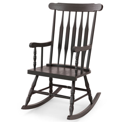 Solid Wood Porch Rocking Chair, Glossy Finish, Brown Patio Rocking Chairs & Gliders at Gallery Canada