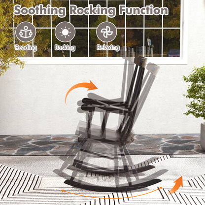 Solid Wood Porch Rocking Chair, Glossy Finish, Brown Patio Rocking Chairs & Gliders at Gallery Canada