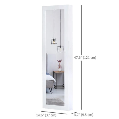 Mirror Jewellery Cabinet With Full Length Mirror, Wall Mounted Organizer, White Jewelry Armoire & Jewellery Mirror Cabinets at Gallery Canada