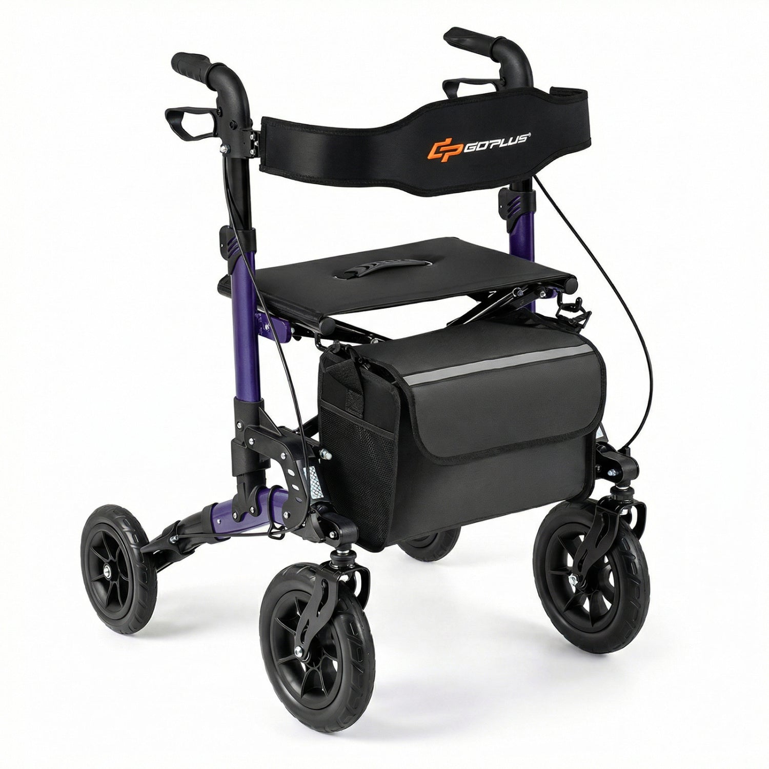 Rollator Walker for Seniors Folding Rolling Walker with Seat, Purple Walkers & Rollators at Gallery Canada