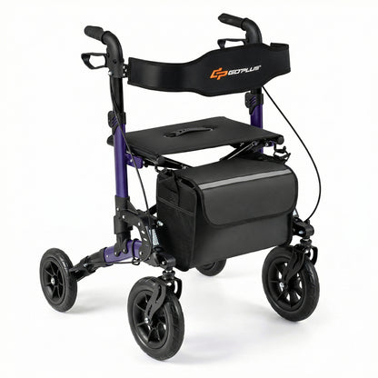 Rollator Walker for Seniors Folding Rolling Walker with Seat, Purple Walkers & Rollators at Gallery Canada