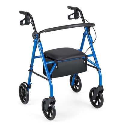 Rollator Walker With Seat, Height Adjustable Handles, Blue Walkers & Rollators at Gallery Canada