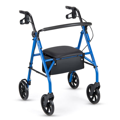 Rollator Walker With Seat, Height Adjustable Handles, Blue Walkers & Rollators at Gallery Canada