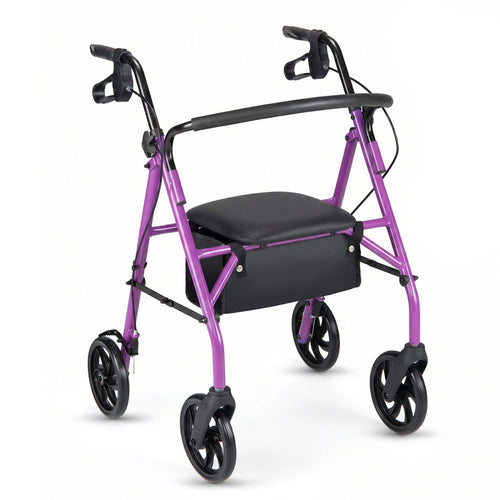 Adjustable Rollator Walker With Seat, Purple