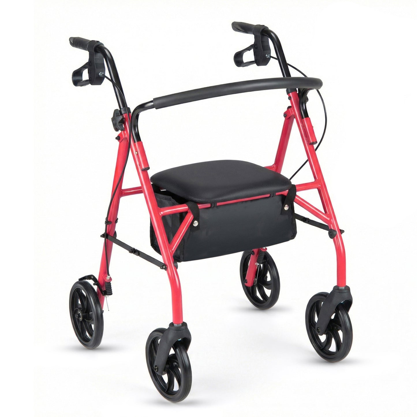 Rollator Walker With Seat, Height Adjustable Handles, Red Walkers & Rollators at Gallery Canada