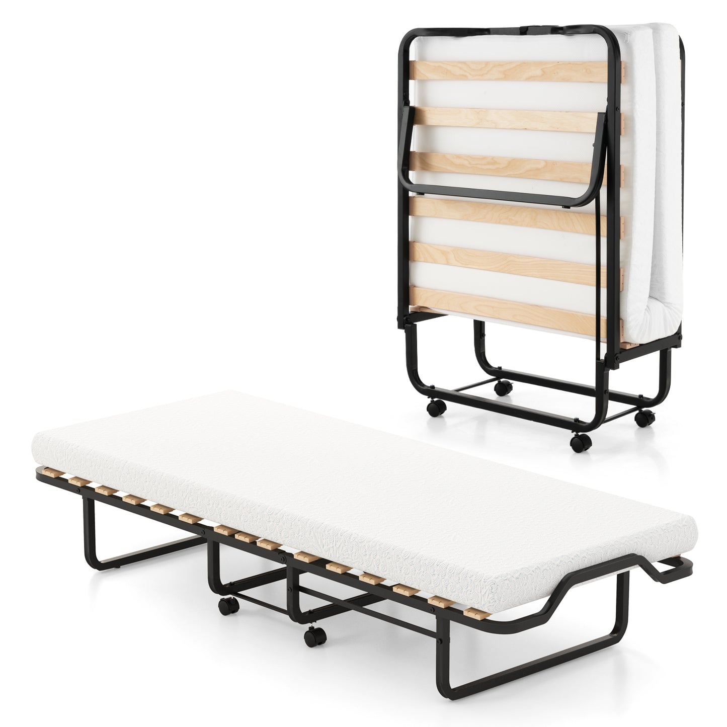 Rollaway Folding Bed, Memory Foam Mattress, Made in Italy Folding Beds at Gallery Canada