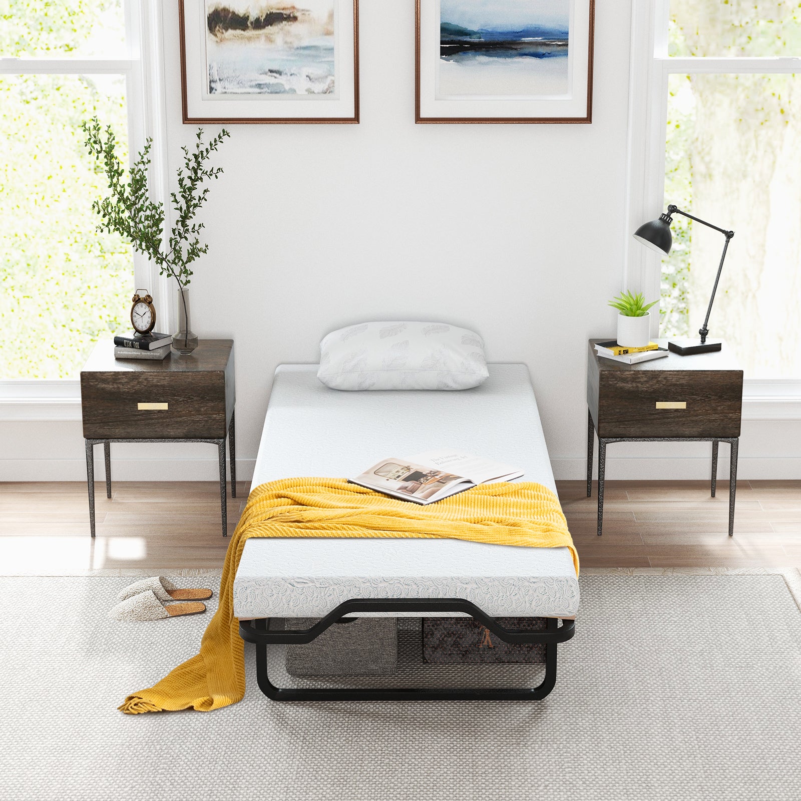 Rollaway Folding Bed, Memory Foam Mattress, Made in Italy Folding Beds at Gallery Canada