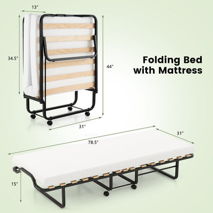 Rollaway Folding Bed, Memory Foam Mattress, Made in Italy Folding Beds at Gallery Canada