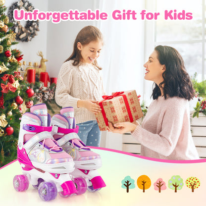 Roller Skates for Teens 4 Sizes Adjustable with Light-up Wheels for Boys Girls Ages 13+, Rose Red Toy Sports at Gallery Canada