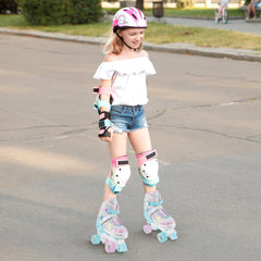Roller Skates for Teens 4 Sizes Adjustable with Light-up Wheels for Boys Girls Ages 13+, Blue Toy Sports Blue at Gallery Canada