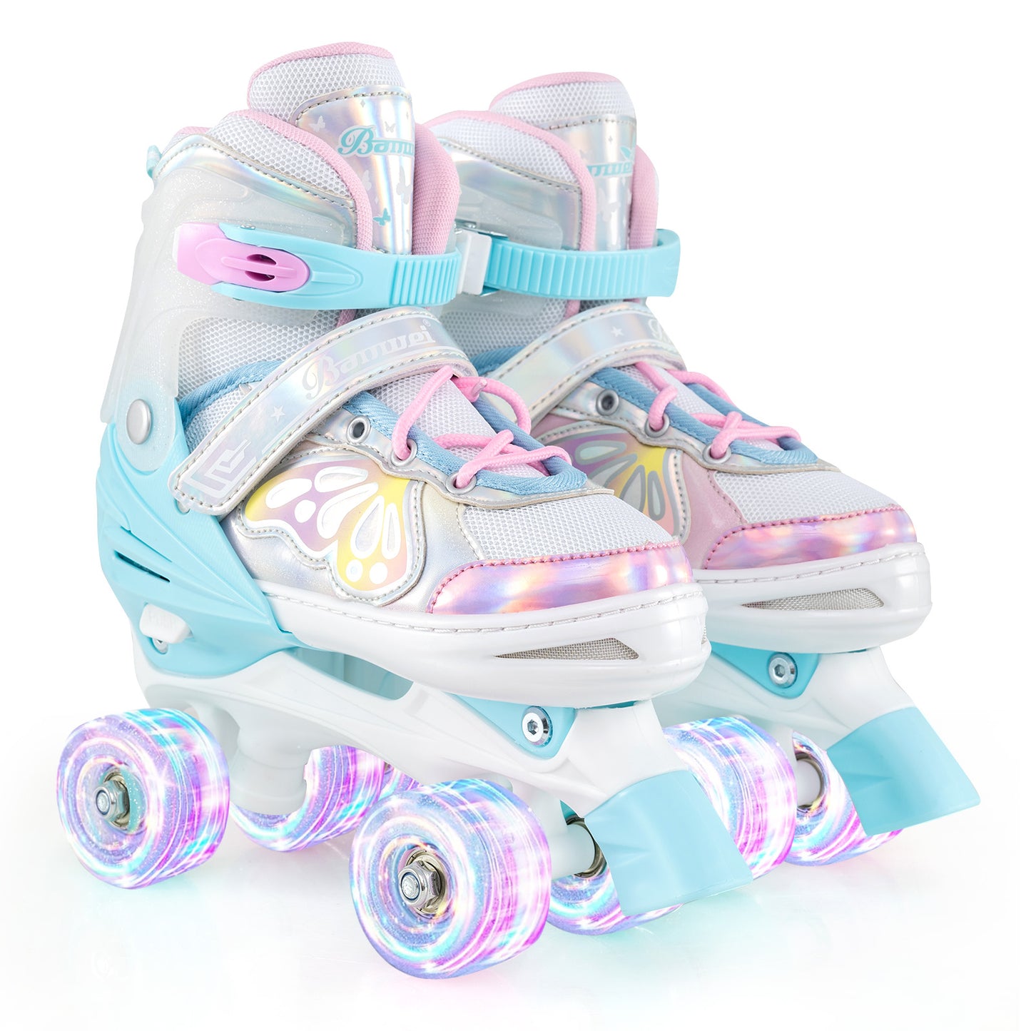Roller Skates for Teens 4 Sizes Adjustable with Light-up Wheels for Boys Girls Ages 13+, Blue Toy Sports Blue at Gallery Canada