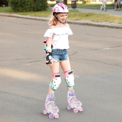 Roller Skates for Teens 4 Sizes Adjustable with Light-up Wheels for Boys Girls Ages 13+, Light Pink Toy Sports at Gallery Canada