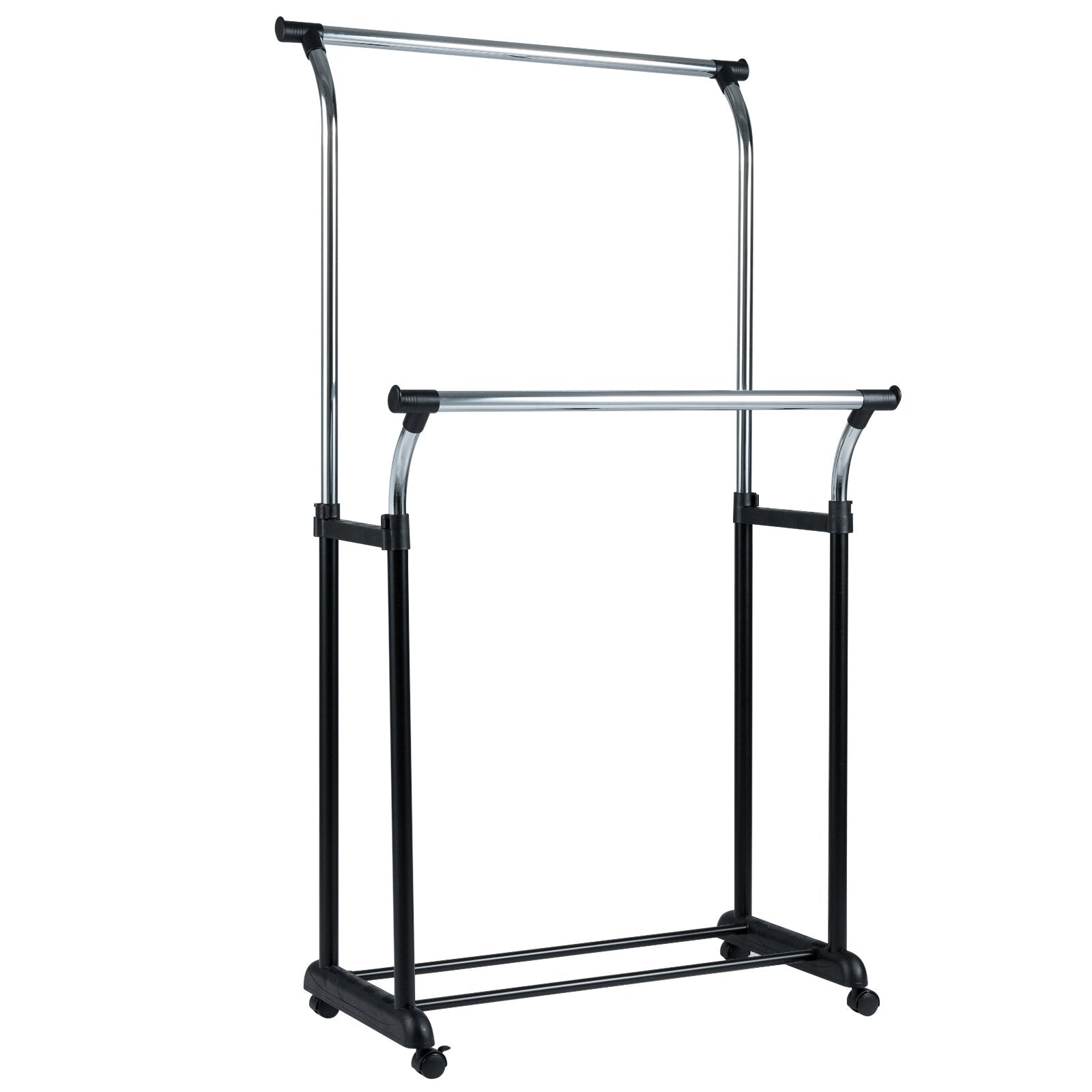 Rolling Clothes Rack Double Rod Garment Rack with Adjustable Height Clothing & Closet Storage Options at Gallery Canada
