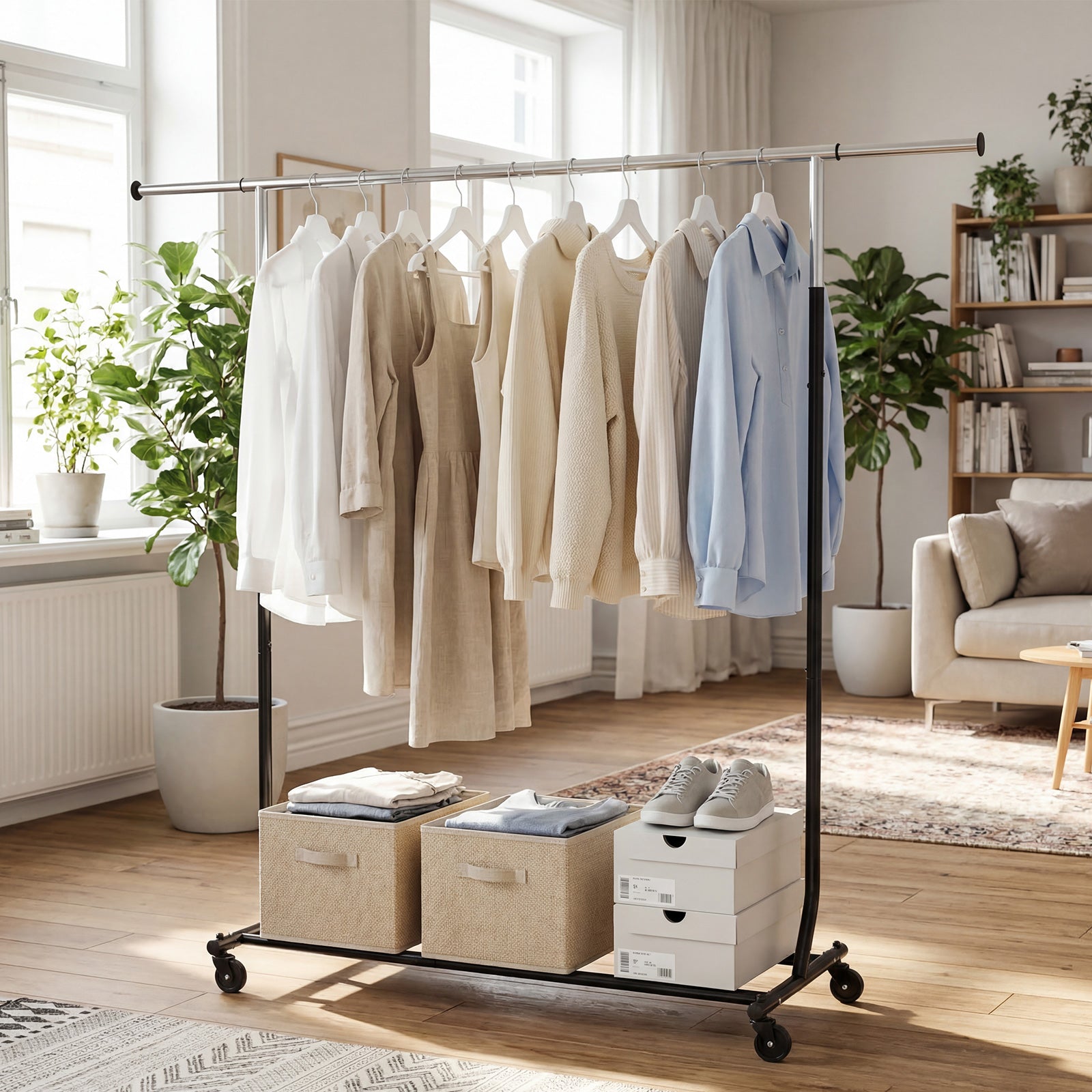 Rolling Clothes Rack, Extendable Garment Stand Coat Racks & Hall Trees at Gallery Canada