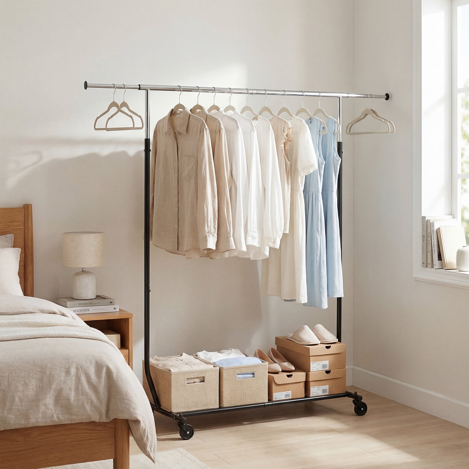 Rolling Clothes Rack, Extendable Garment Stand Coat Racks & Hall Trees at Gallery Canada