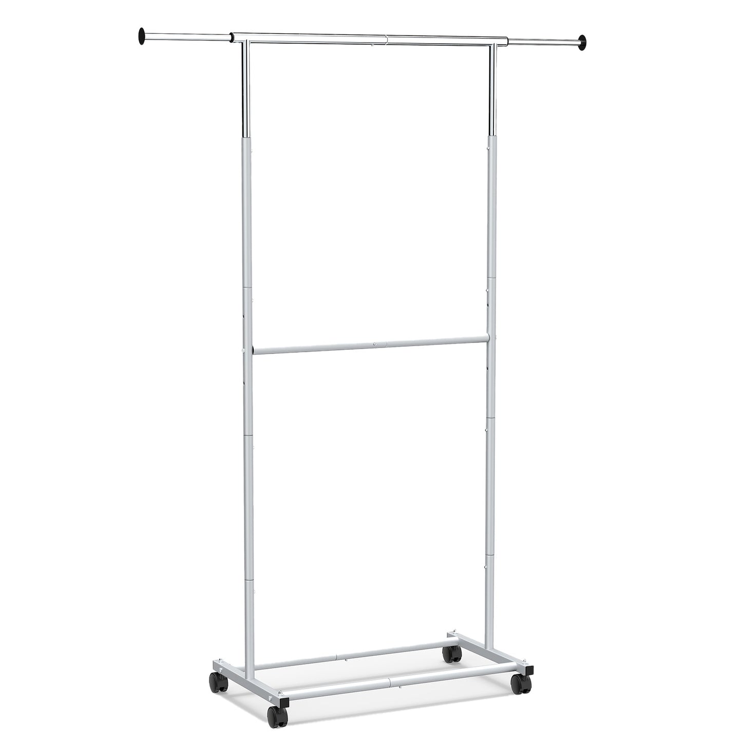 Double Rod Rolling Clothes Rack, Extendable Garment Stand Drying Racks at Gallery Canada