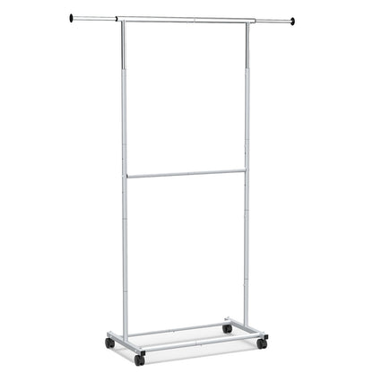 Double Rod Rolling Clothes Rack, Extendable Garment Stand Drying Racks at Gallery Canada