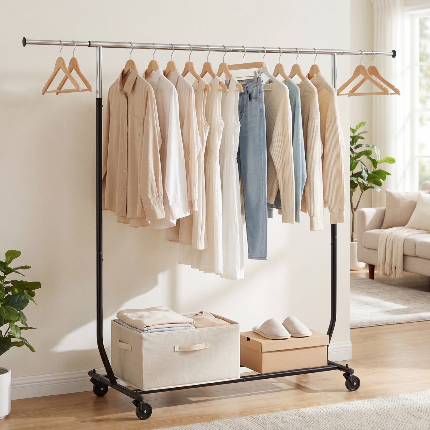 Rolling Clothes Rack, Extendable Garment Stand Coat Racks & Hall Trees at Gallery Canada