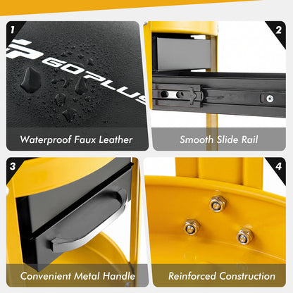 Rolling Mechanic Stool, Removable Padded Seat, Drawers, Yellow Garages at Gallery Canada