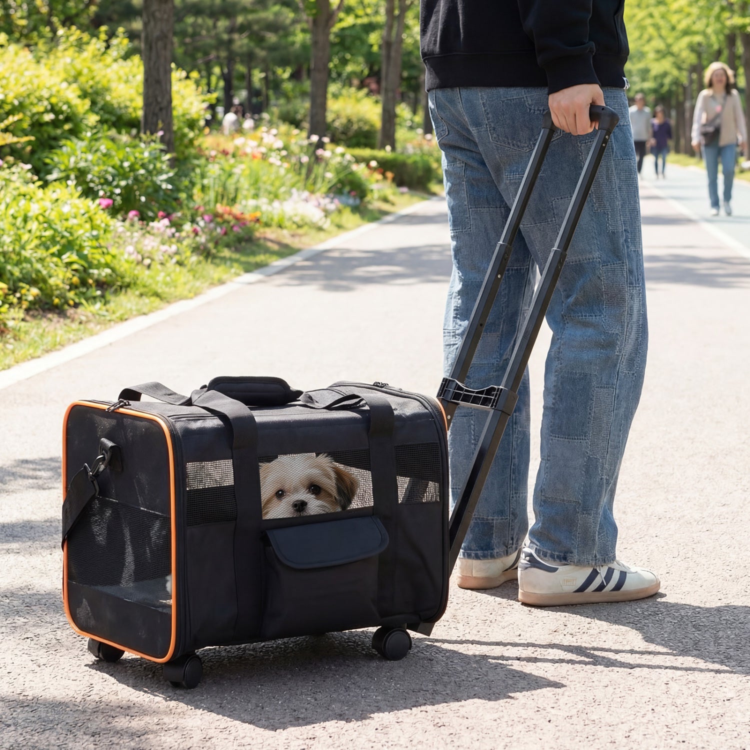Foldable Soft-Sided Rolling Pet Carrier, Black Dog Supplies at Gallery Canada