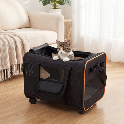Foldable Soft-Sided Rolling Pet Carrier, Black Dog Supplies at Gallery Canada