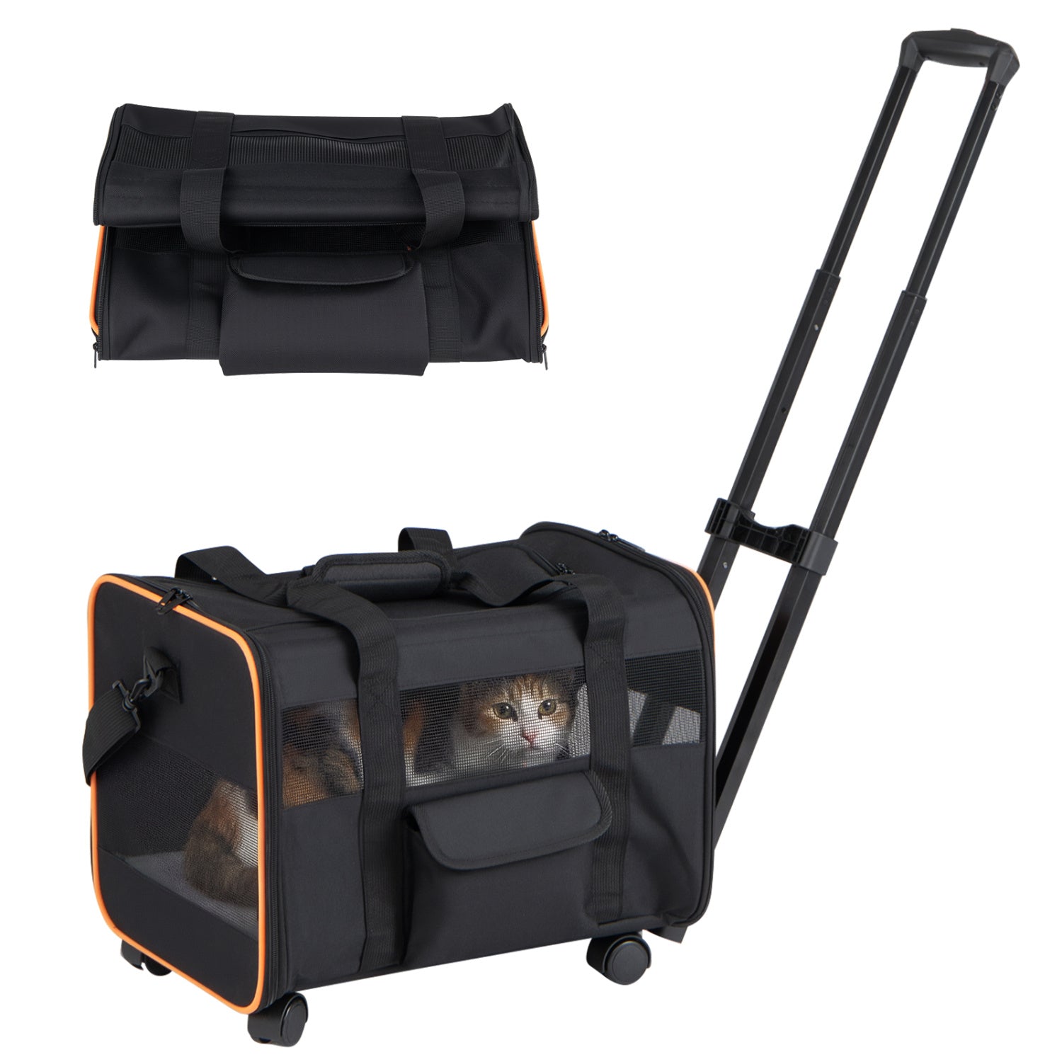 Foldable Soft-Sided Rolling Pet Carrier, Black Dog Supplies at Gallery Canada