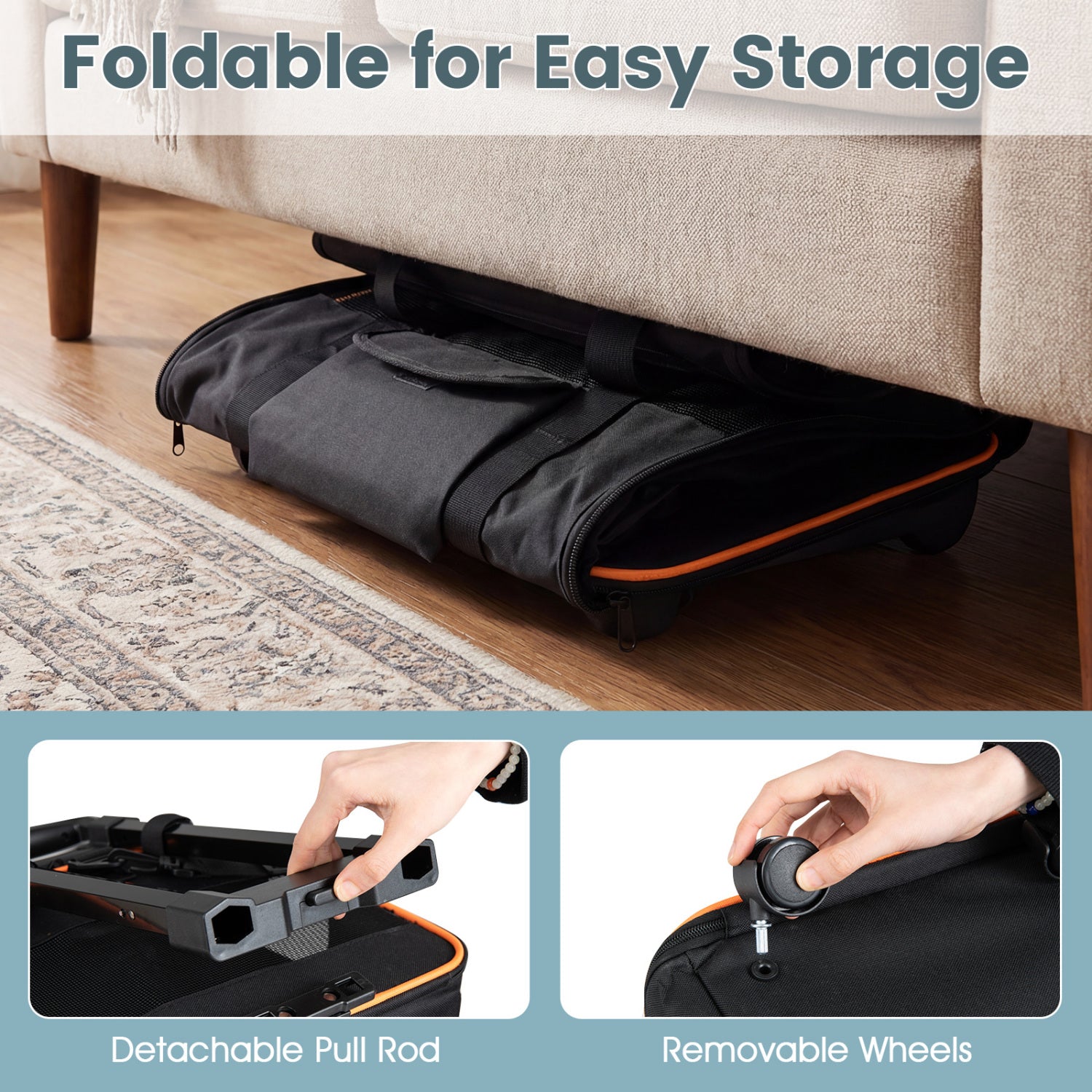 Foldable Soft-Sided Rolling Pet Carrier, Black Dog Supplies at Gallery Canada