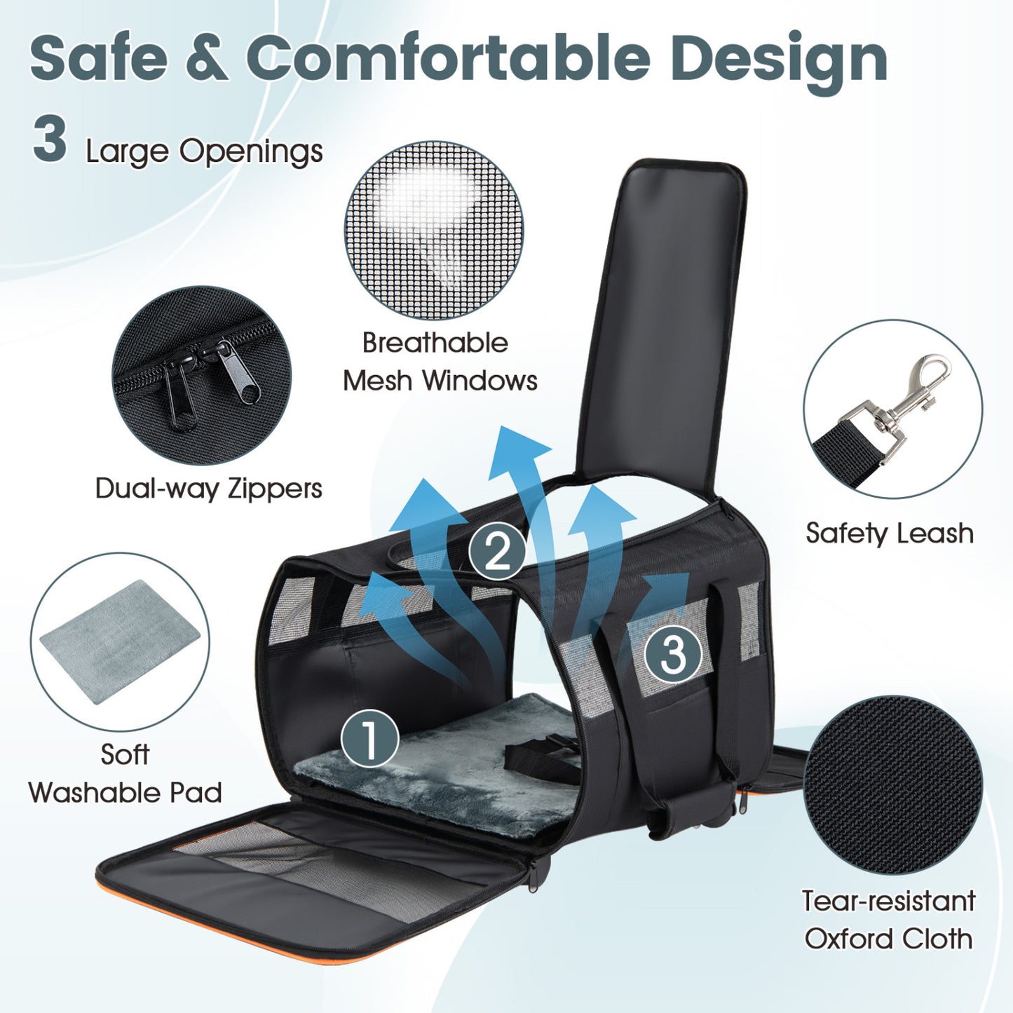 Foldable Soft-Sided Rolling Pet Carrier, Black Dog Supplies at Gallery Canada