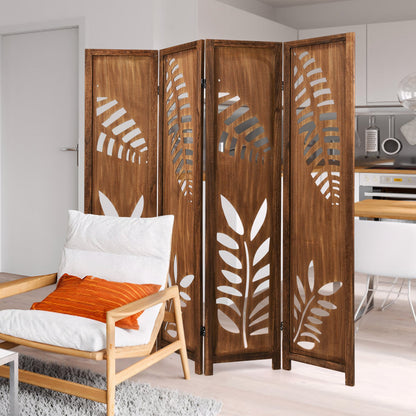 Room Divider 5.6 FT Folding Partition Stand with Double Action Metal Hinges-4 Panel Room Dividers at Gallery Canada
